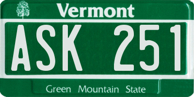 VT license plate ASK251