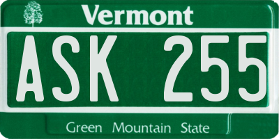 VT license plate ASK255