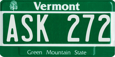 VT license plate ASK272