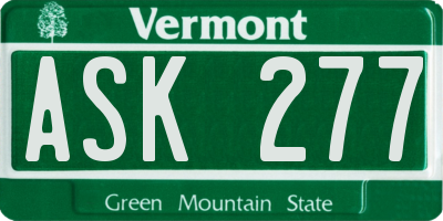 VT license plate ASK277