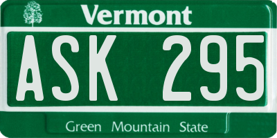 VT license plate ASK295