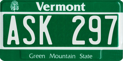 VT license plate ASK297
