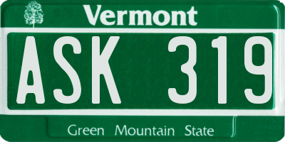 VT license plate ASK319