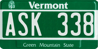 VT license plate ASK338