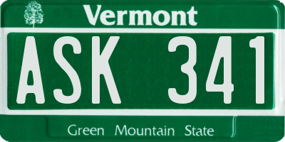 VT license plate ASK341