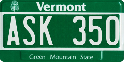 VT license plate ASK350
