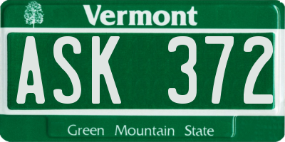 VT license plate ASK372