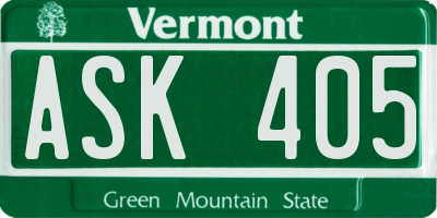 VT license plate ASK405