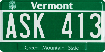 VT license plate ASK413