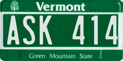 VT license plate ASK414