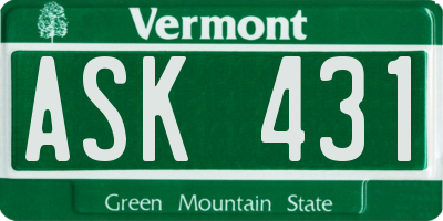 VT license plate ASK431