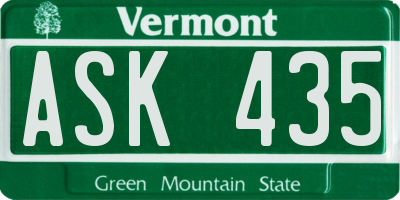 VT license plate ASK435