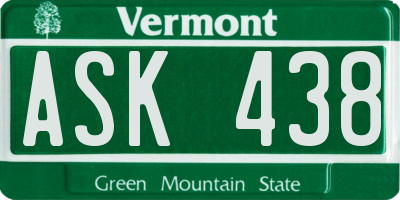 VT license plate ASK438