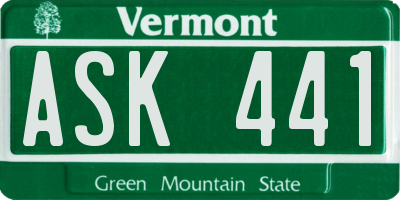 VT license plate ASK441