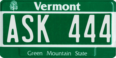 VT license plate ASK444