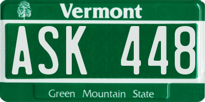 VT license plate ASK448