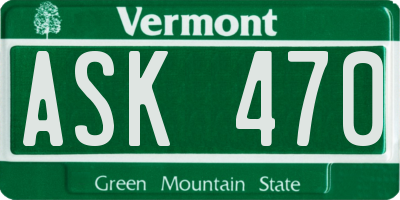 VT license plate ASK470