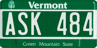 VT license plate ASK484