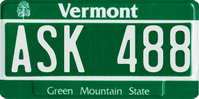 VT license plate ASK488