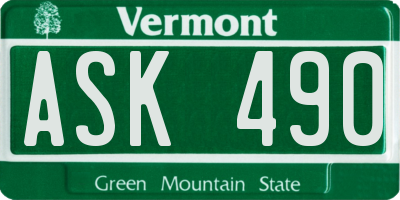 VT license plate ASK490