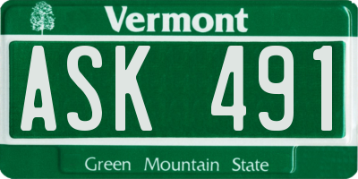 VT license plate ASK491