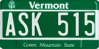 VT license plate ASK515