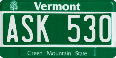 VT license plate ASK530