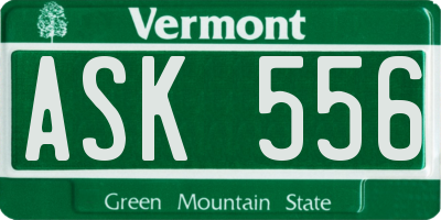 VT license plate ASK556