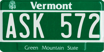 VT license plate ASK572