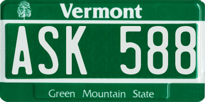 VT license plate ASK588