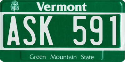 VT license plate ASK591