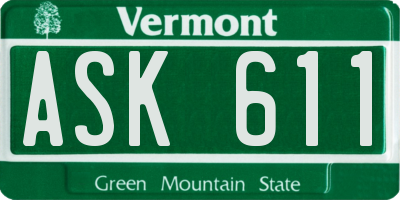 VT license plate ASK611