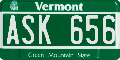 VT license plate ASK656