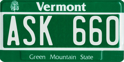 VT license plate ASK660