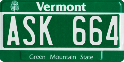 VT license plate ASK664