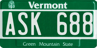VT license plate ASK688