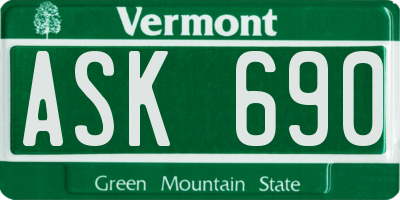 VT license plate ASK690