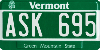 VT license plate ASK695