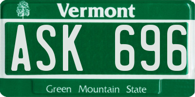 VT license plate ASK696