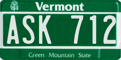 VT license plate ASK712