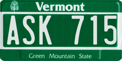 VT license plate ASK715