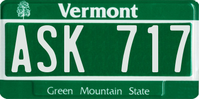 VT license plate ASK717