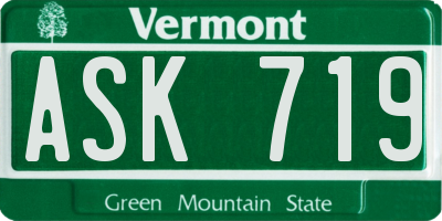 VT license plate ASK719