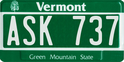 VT license plate ASK737