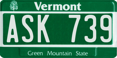 VT license plate ASK739