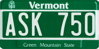 VT license plate ASK750