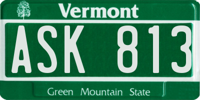 VT license plate ASK813
