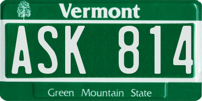 VT license plate ASK814