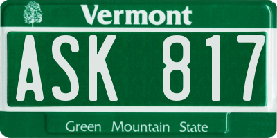VT license plate ASK817