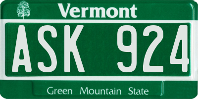 VT license plate ASK924
